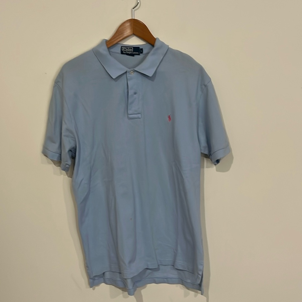 Men’s Polo by Ralph Lauren light blue polo shirt sz L